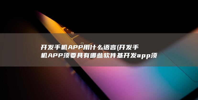 开发app须要具有什么条件