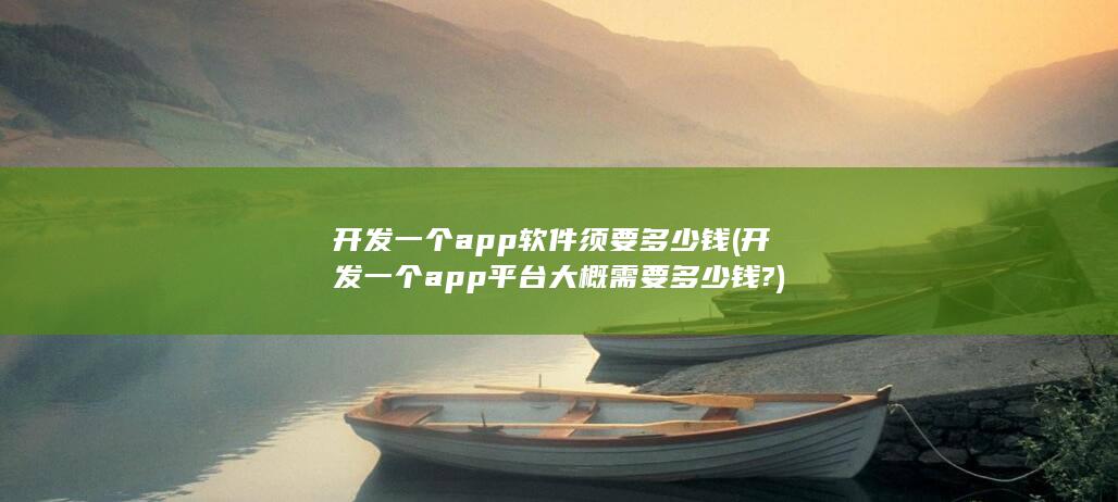 开发一个app平台大概需要多少钱?