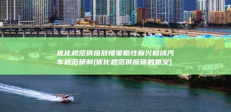 放慢策略性新兴畛域汽车规范研制