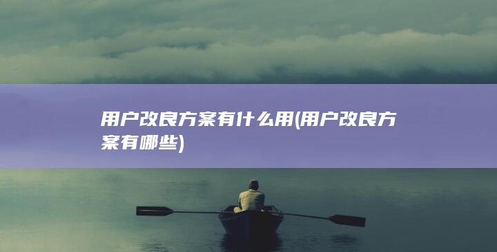 用户改良方案有什么用