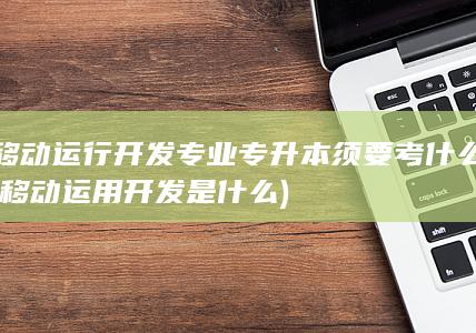 移动运用开发是什么