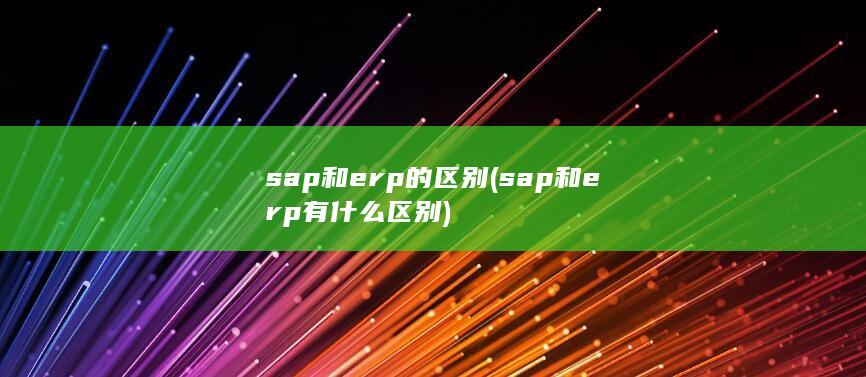 sap和erp的区别