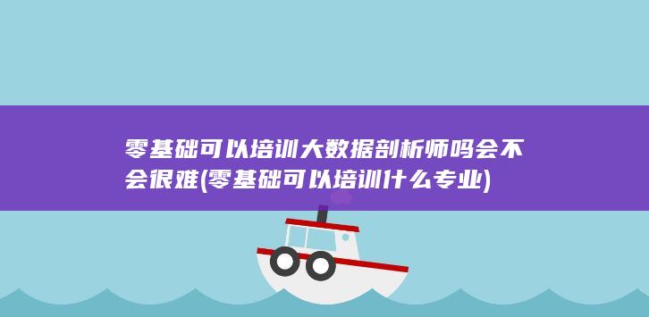 零基础可以培训大数据剖析师吗