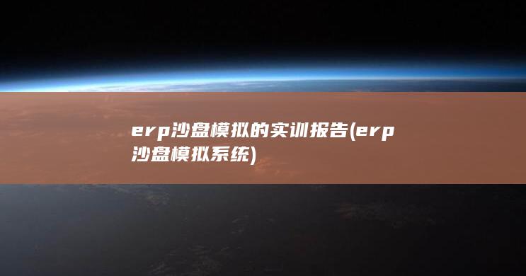 erp沙盘模拟系统