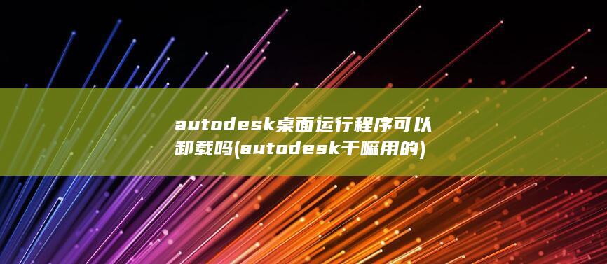 autodesk桌面运行程序可以卸载吗