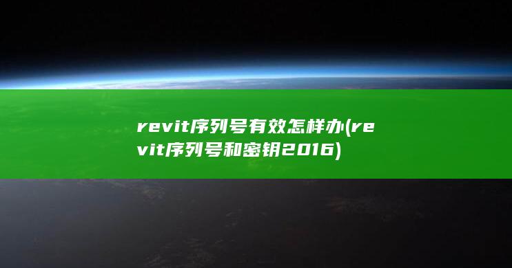 revit序列号有效怎样办