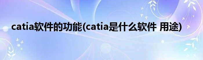 CATIA保留治理