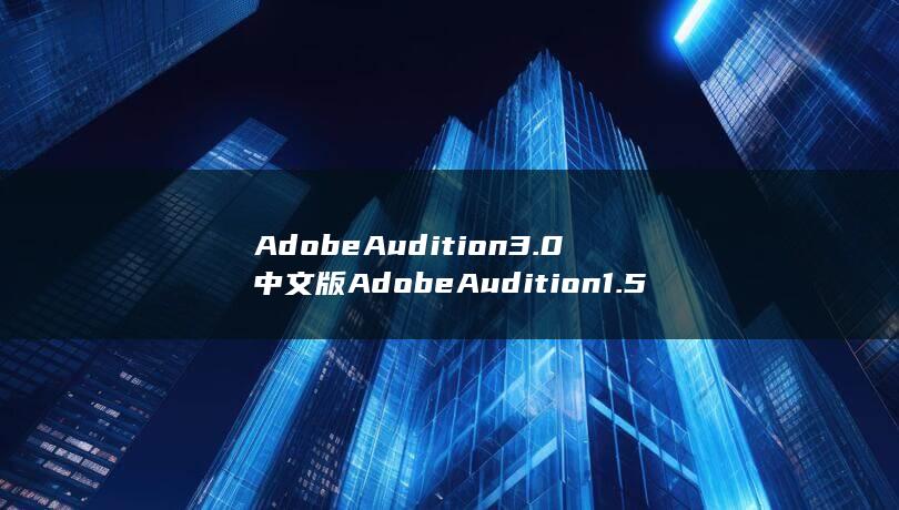 AdobeAudition3.0中文版