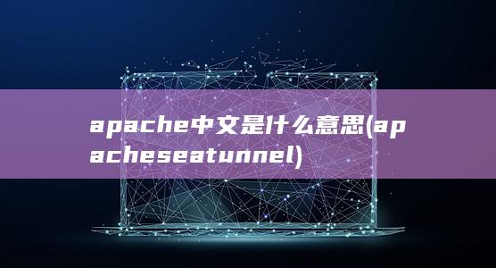 apache中文是什么意思